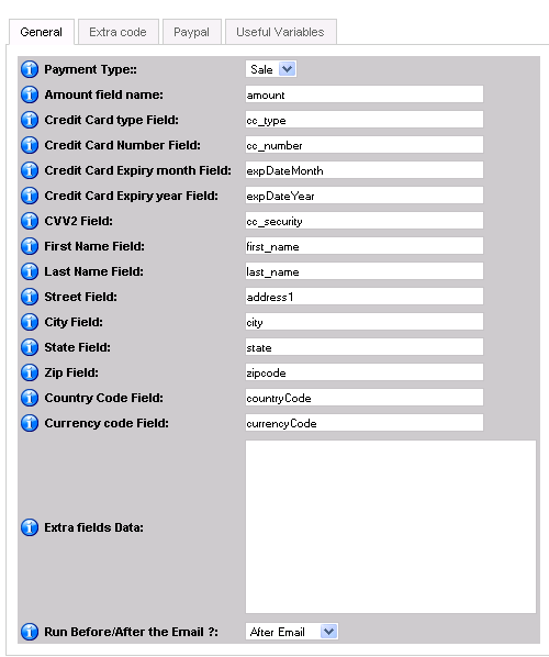 Input variables for Paypal API plugin image 1